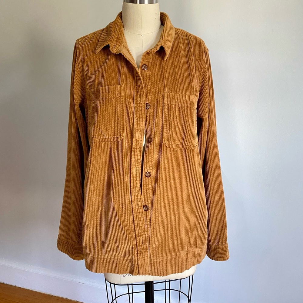 LL Bean | NWOT Comfort Corduroy Relaxed Shirt | Saddle (discont’d) | Sz M
